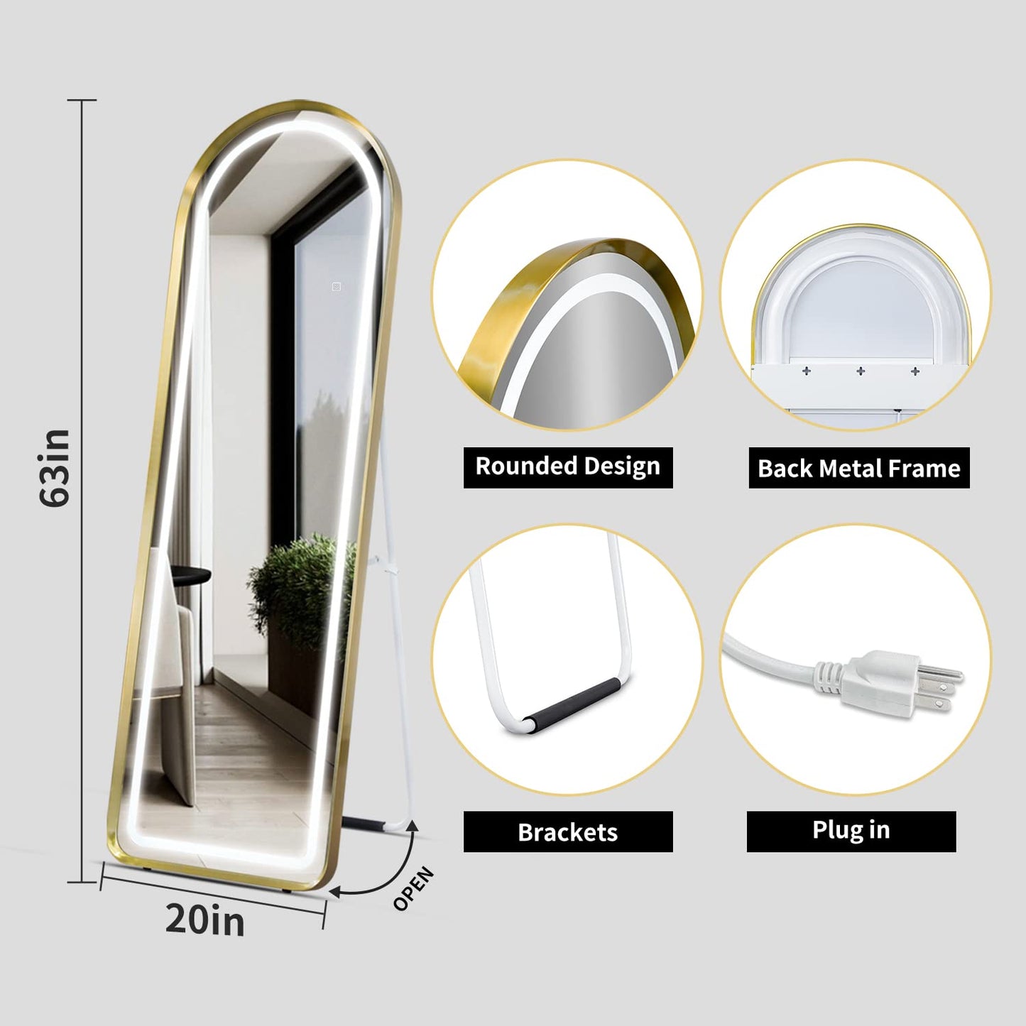 led-full-length-mirror-details