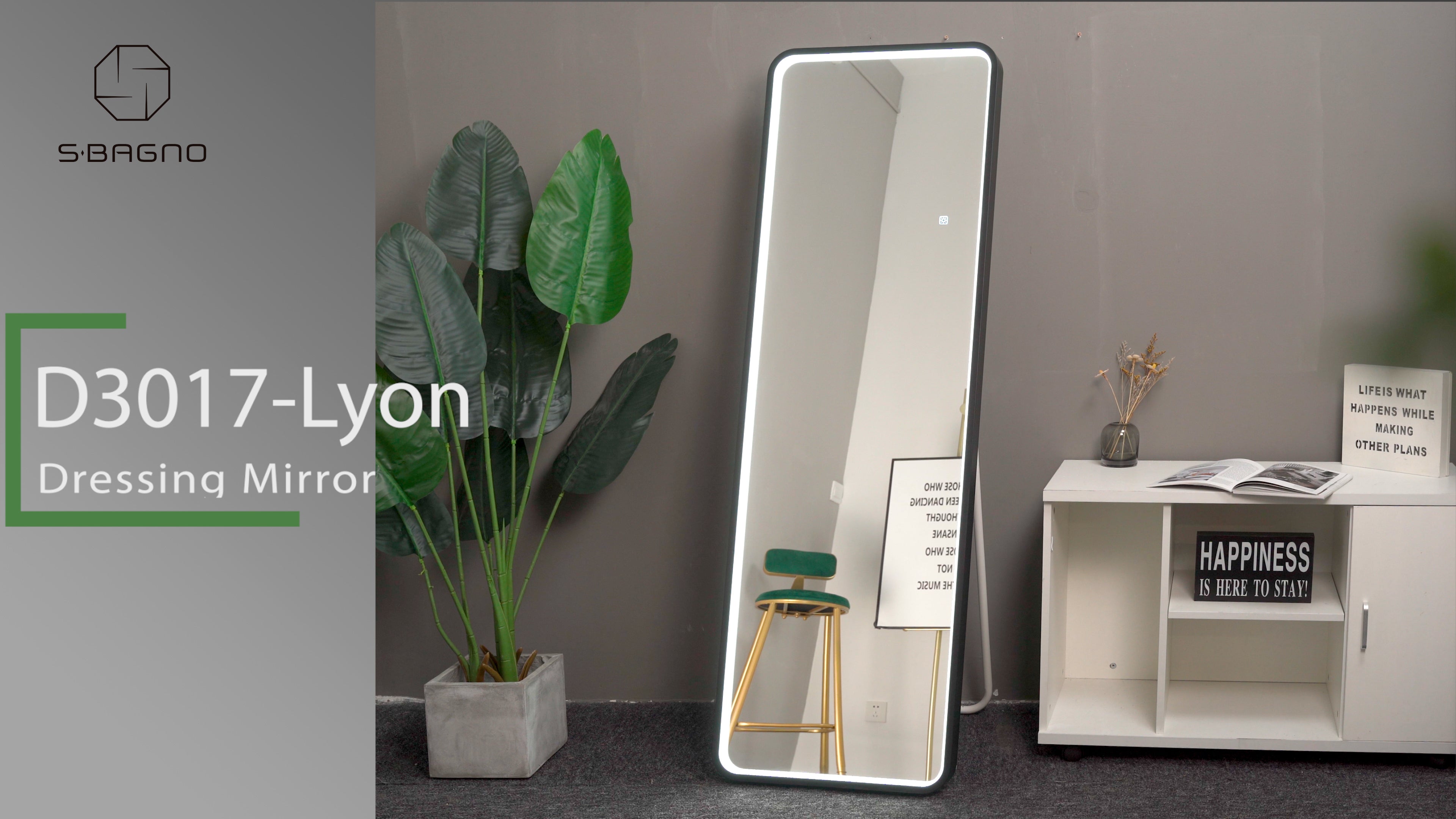Load video: led-full-length-mirror-with-metal-frame