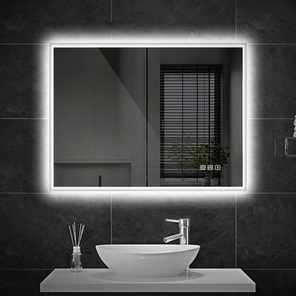 SBAGNO 24x32 Inches LED Bathroom Mirror with Defogger