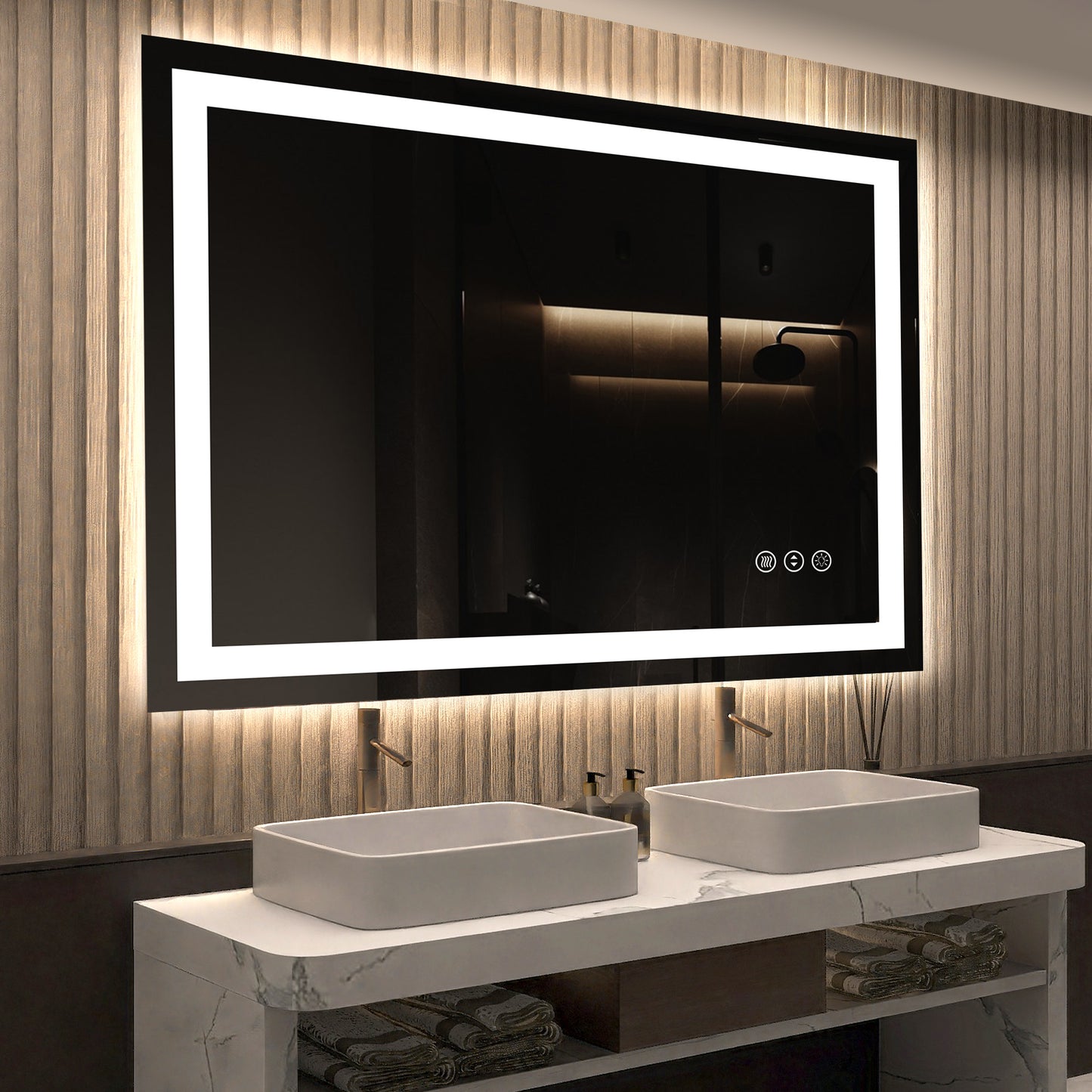 SBAGNO 24x36 Inches Led Bathroom Mirror Made of Tempered Glass